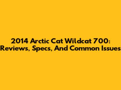 2014 Arctic Cat Wildcat 700: Reviews, Specs, And Common Issues
