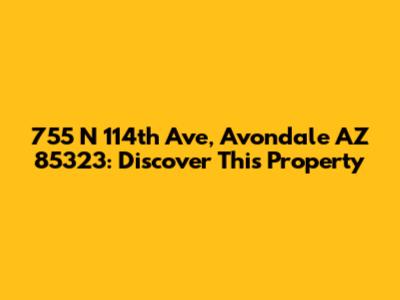 755 N 114th Ave, Avondale AZ 85323: Discover This Property