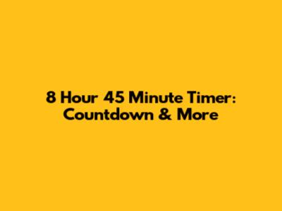 8 Hour 45 Minute Timer: Countdown & More