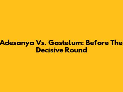 Adesanya Vs. Gastelum: Before The Decisive Round