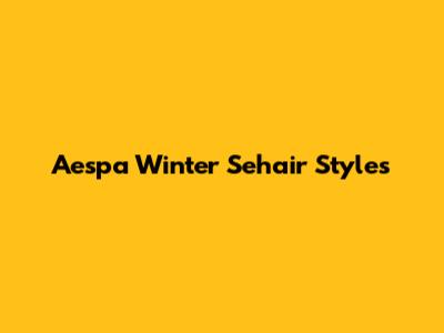 Aespa Winter Sehair Styles