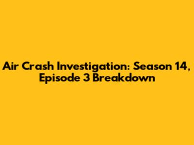 Air Crash Investigation: Season 14, Episode 3 Breakdown