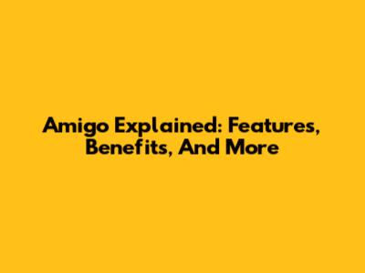 Amigo Explained: Features, Benefits, And More