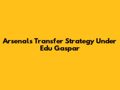 Arsenal's Transfer Strategy Under Edu Gaspar