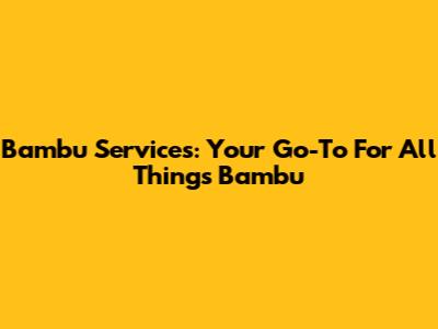 Bambu Services: Your Go-To For All Things Bambu