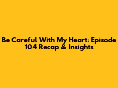 Be Careful With My Heart: Episode 104 Recap & Insights
