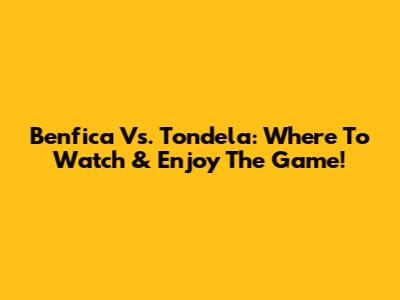 Benfica Vs. Tondela: Where To Watch & Enjoy The Game!