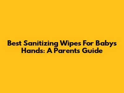 Best Sanitizing Wipes For Baby's Hands: A Parent's Guide