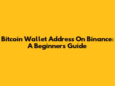 Bitcoin Wallet Address On Binance: A Beginner's Guide