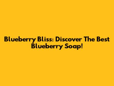 Blueberry Bliss: Discover The Best Blueberry Soap!