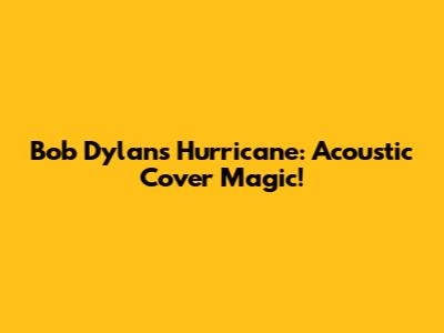 Bob Dylan's Hurricane: Acoustic Cover Magic!