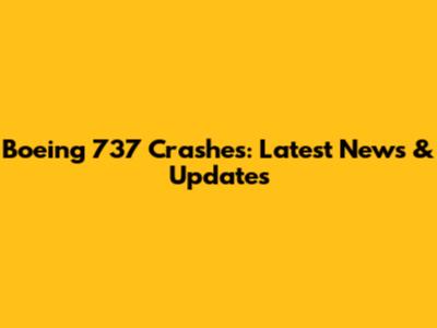 Boeing 737 Crashes: Latest News & Updates