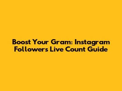 Boost Your Gram: Instagram Followers Live Count Guide