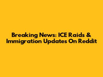 Breaking News: ICE Raids & Immigration Updates On Reddit