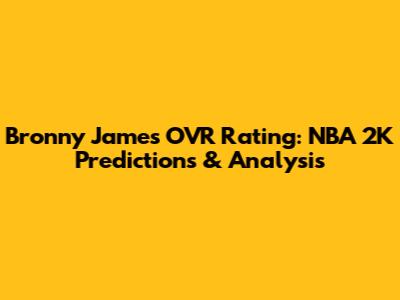 Bronny James OVR Rating: NBA 2K Predictions & Analysis