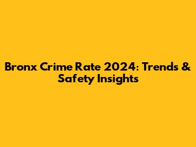 Bronx Crime Rate 2024: Trends & Safety Insights