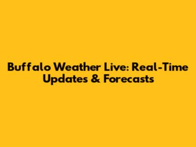 Buffalo Weather Live: Real-Time Updates & Forecasts