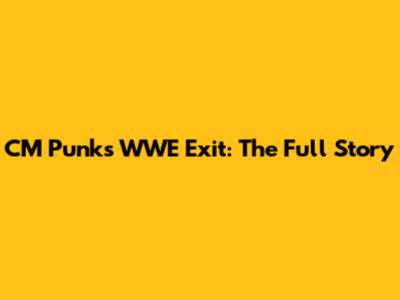 CM Punk's WWE Exit: The Full Story