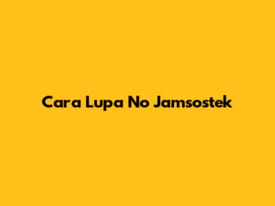Cara Lupa No Jamsostek