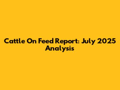 Cattle On Feed Report: July 2025 Analysis