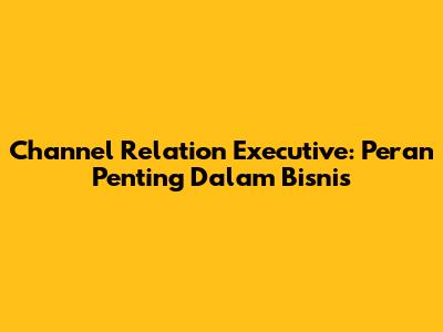 Channel Relation Executive: Peran Penting Dalam Bisnis