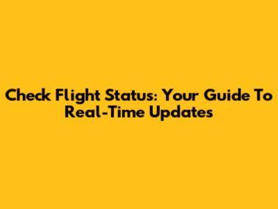 Check Flight Status: Your Guide To Real-Time Updates