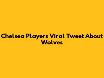 Chelsea Player's Viral Tweet About Wolves