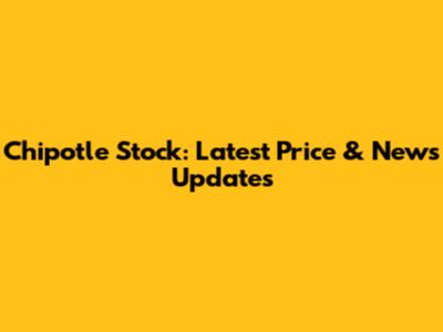 Chipotle Stock: Latest Price & News Updates