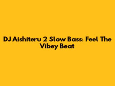 DJ Aishiteru 2 Slow Bass: Feel The Vibey Beat