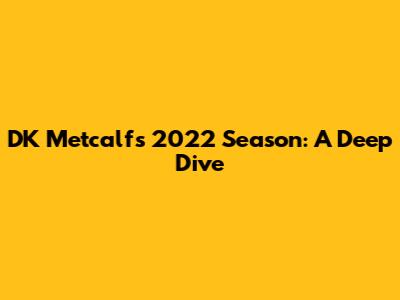 DK Metcalf's 2022 Season: A Deep Dive