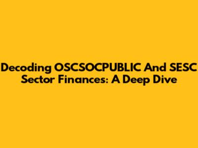 Decoding OSCSOCPUBLIC And SESC Sector Finances: A Deep Dive