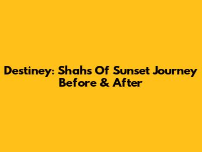 Destiney: Shahs Of Sunset Journey Before & After