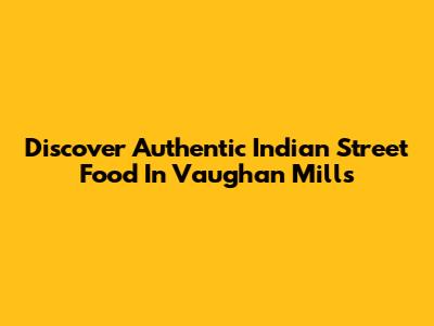 Discover Authentic Indian Street Food In Vaughan Mills