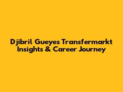 Djibril Gueye's Transfermarkt Insights & Career Journey