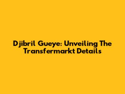 Djibril Gueye: Unveiling The Transfermarkt Details