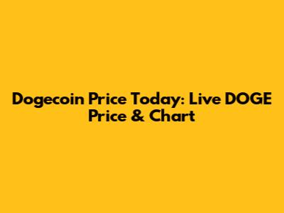 Dogecoin Price Today: Live DOGE Price & Chart