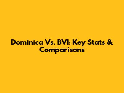 Dominica Vs. BVI: Key Stats & Comparisons