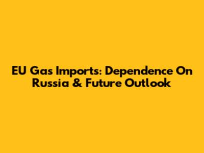 EU Gas Imports: Dependence On Russia & Future Outlook