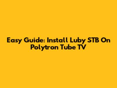 Easy Guide: Install Luby STB On Polytron Tube TV