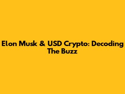 Elon Musk & USD Crypto: Decoding The Buzz