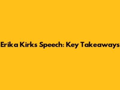 Erika Kirk's Speech: Key Takeaways