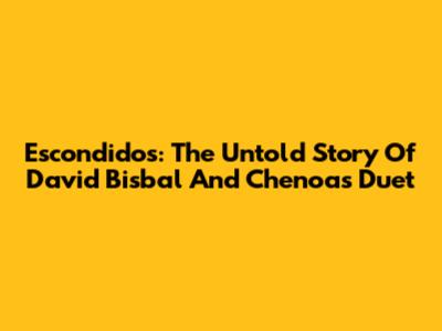 Escondidos: The Untold Story Of David Bisbal And Chenoa's Duet