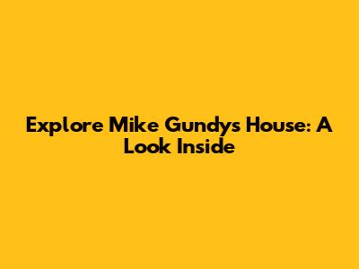 Explore Mike Gundy's House: A Look Inside