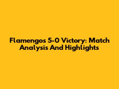 Flamengo's 5-0 Victory: Match Analysis And Highlights