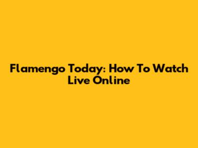 Flamengo Today: How To Watch Live Online