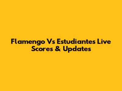 Flamengo Vs Estudiantes Live Scores & Updates