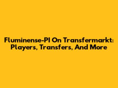 Fluminense-PI On Transfermarkt: Players, Transfers, And More