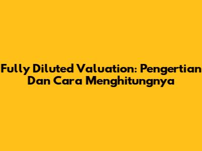 Fully Diluted Valuation: Pengertian Dan Cara Menghitungnya