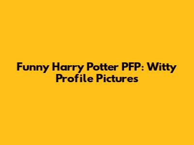 Funny Harry Potter PFP: Witty Profile Pictures