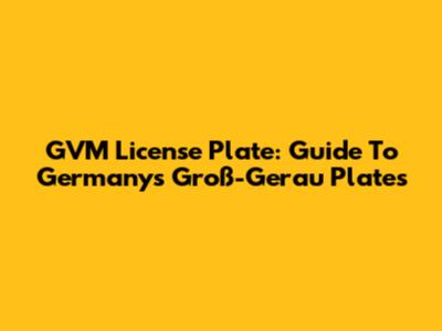 GVM License Plate: Guide To Germany's Groß-Gerau Plates